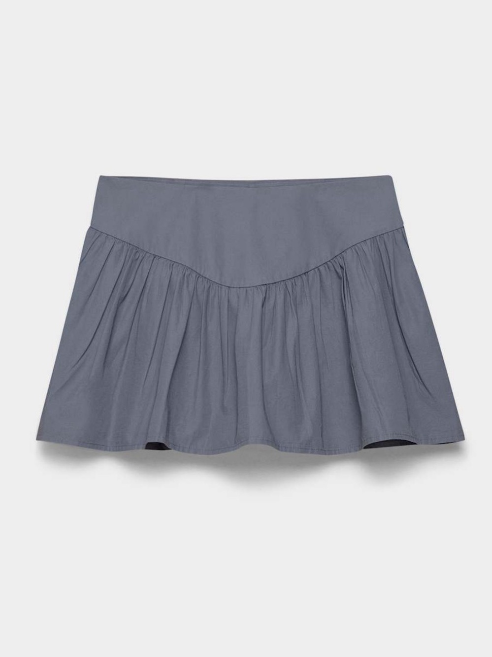 Amber Sky nwt Slipper Poplin Skort Gathered Circle Skirt in Slate gray blue